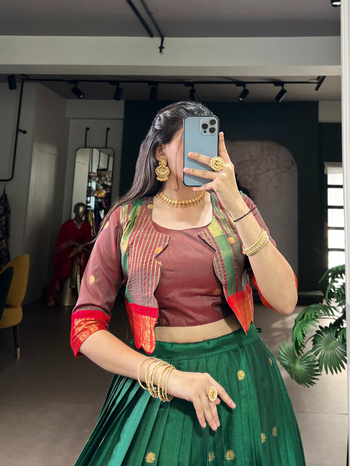 Poly Cotton Co-ord Set Lehenga