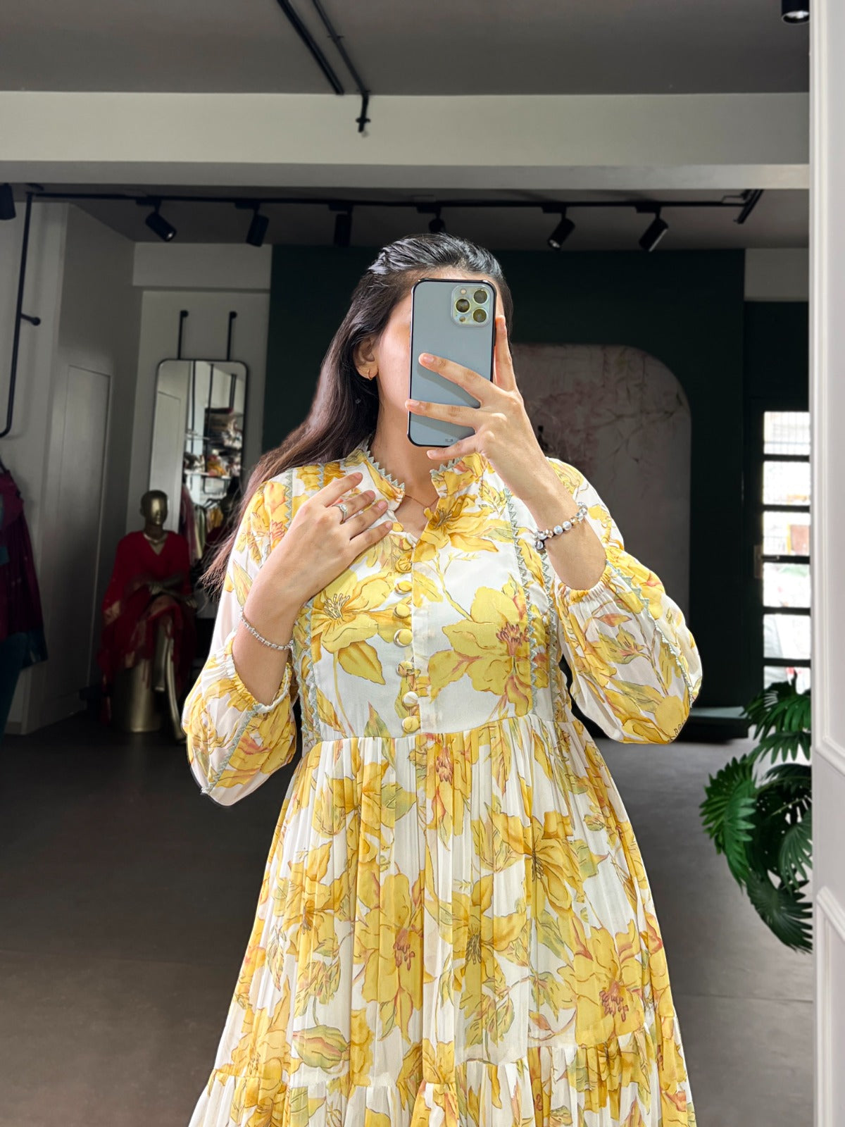 Floral Foil Frock Lightweight Elegance