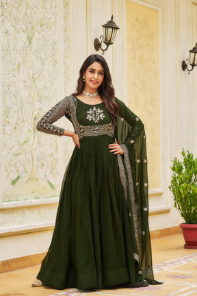 Fox Georgette Long Gown set