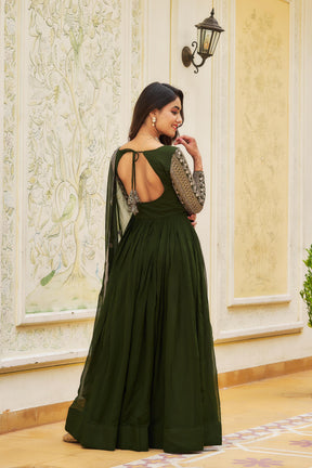 Fox Georgette Long Gown set