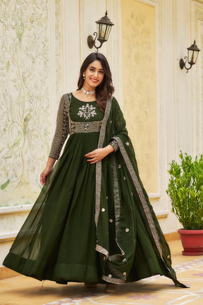 Fox Georgette Long Gown set