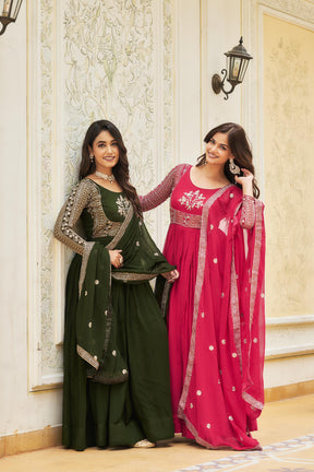 Fox Georgette Long Gown set