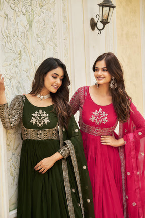 Fox Georgette Long Gown set