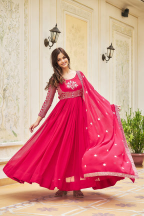 Fox Georgette Long Gown set