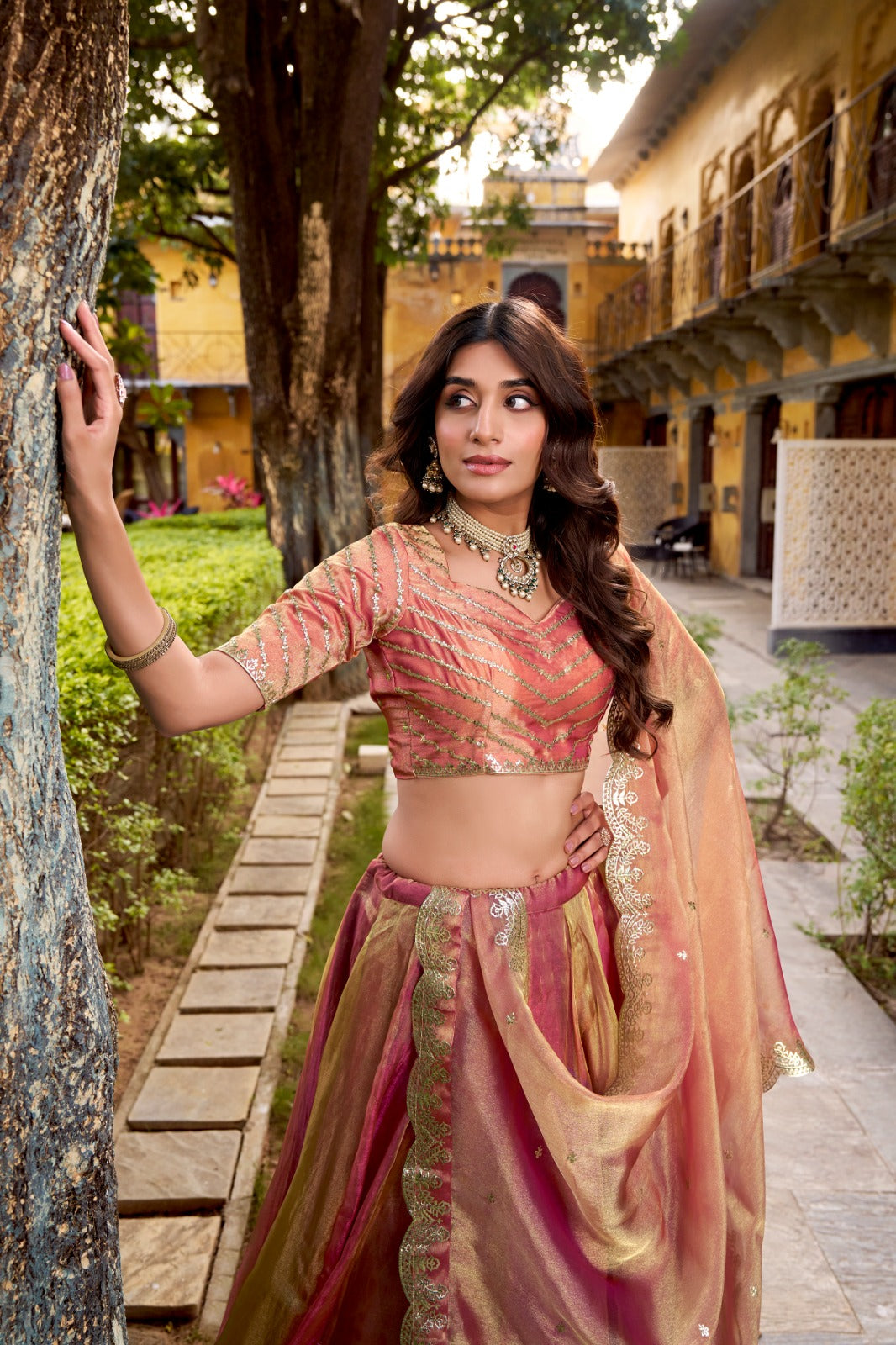 Regal Elegance in Carika Silk Lehenga Choli