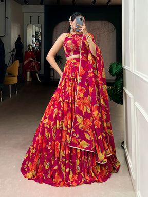 Floral Marble Lehenga Choli