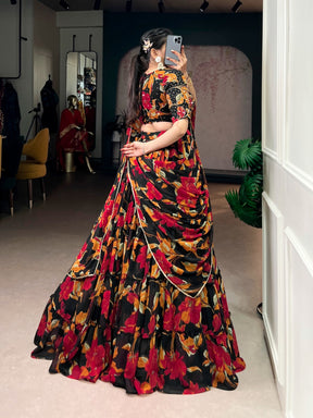 Floral Marble Lehenga Choli