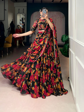 Floral Marble Lehenga Choli