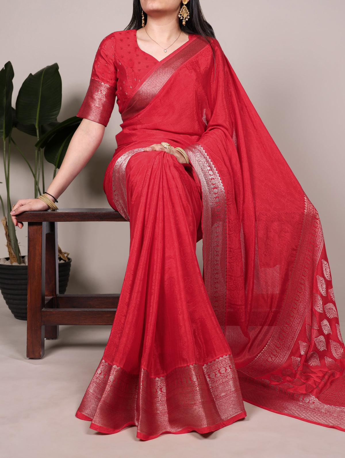 Chinon Zari Weaving Saree Collection