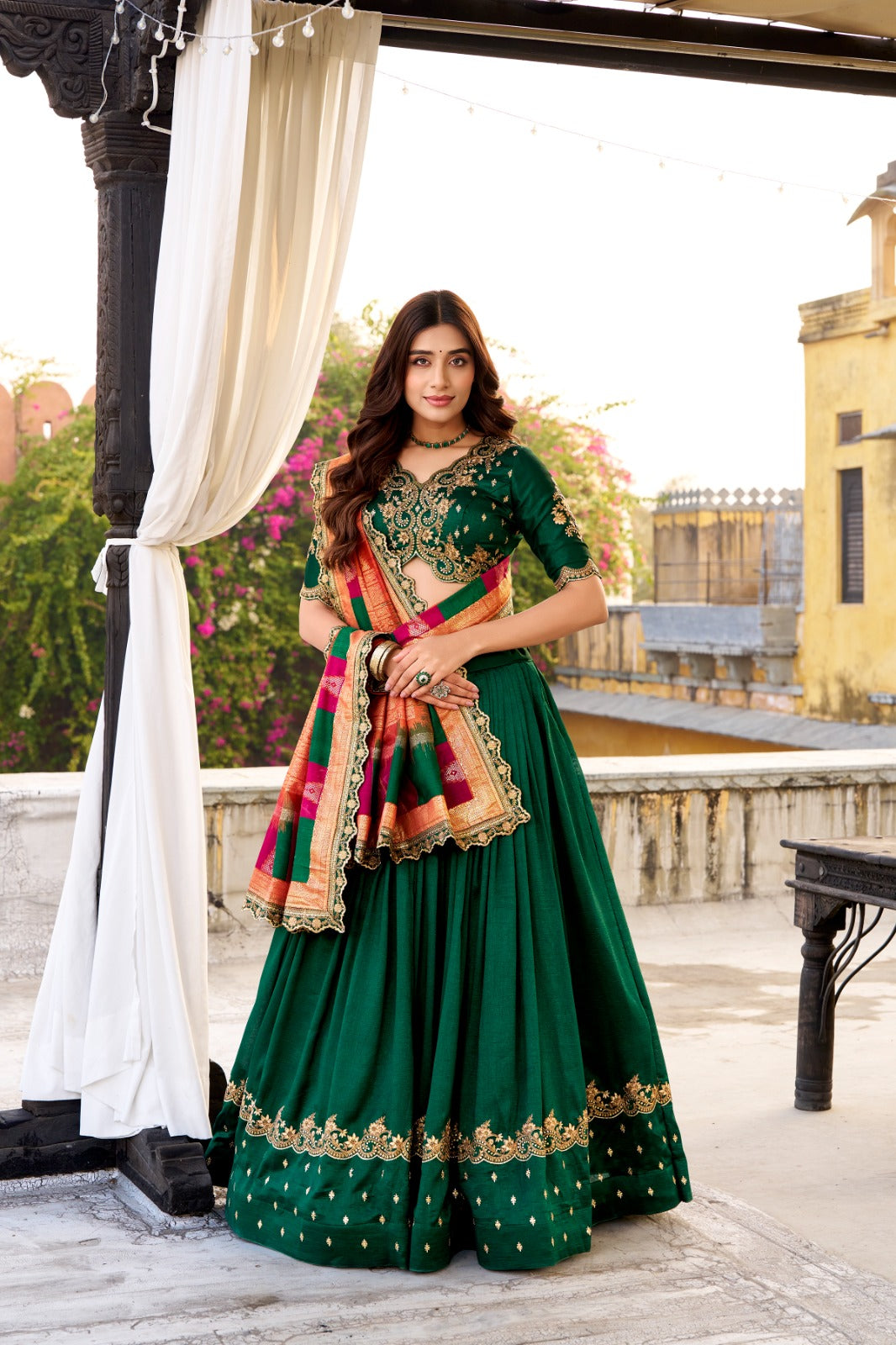 luxurious Vichitra Silk Lehenga Choli