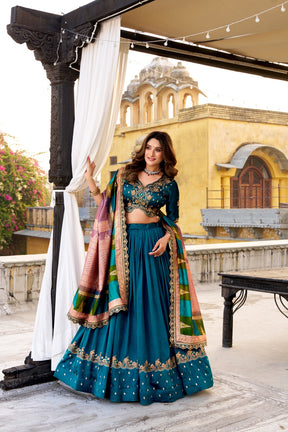 luxurious Vichitra Silk Lehenga Choli