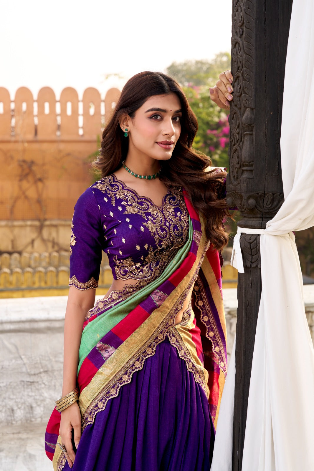 luxurious Vichitra Silk Lehenga Choli