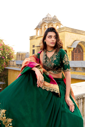 luxurious Vichitra Silk Lehenga Choli