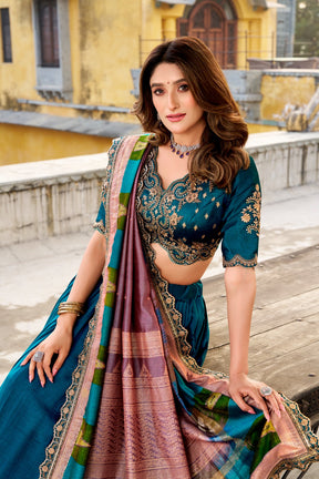 luxurious Vichitra Silk Lehenga Choli