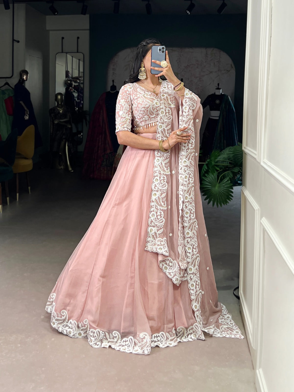 Premium Pink Silk Lehenga Choli for Bridemaids