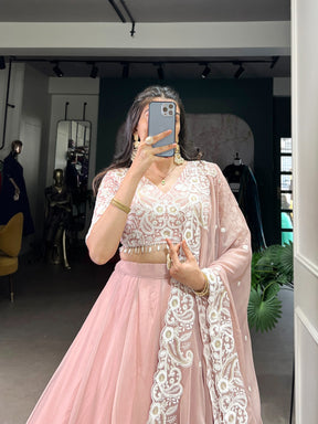 Premium Pink Silk Lehenga Choli for Bridemaids