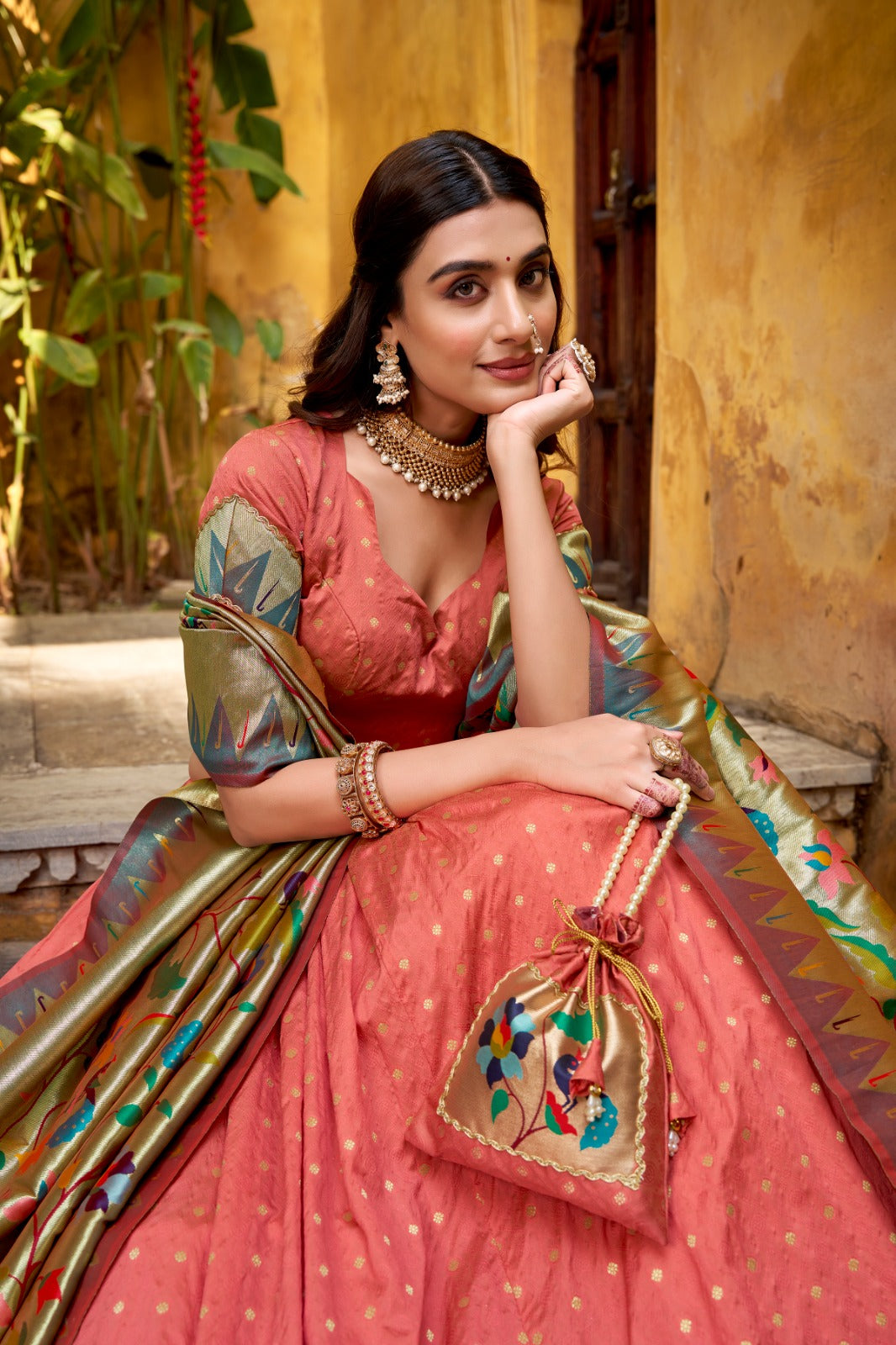 Royal Silk Paithani Lehenga Choli for Bridemaids