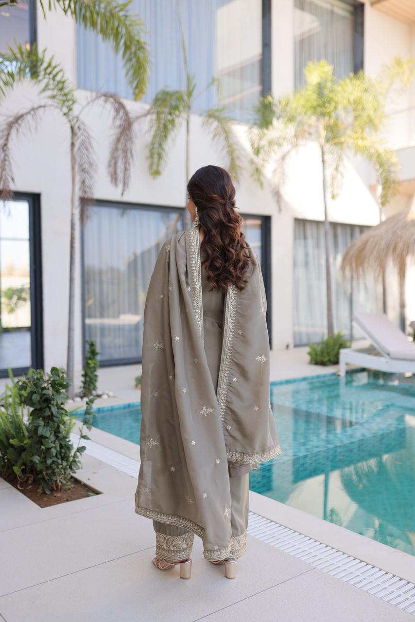 ReadyMade Ho Silk Top-Pant with Dupatta Set