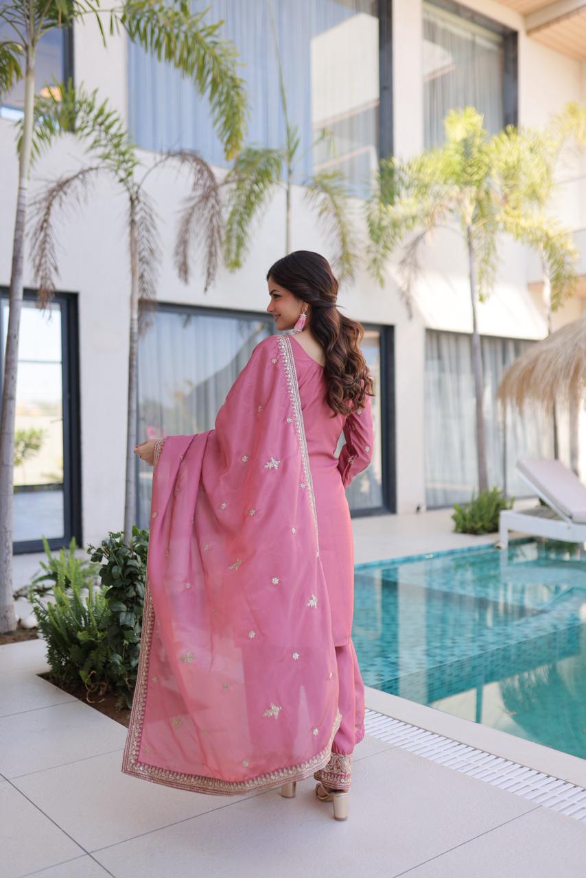 ReadyMade Ho Silk Top-Pant with Dupatta Set