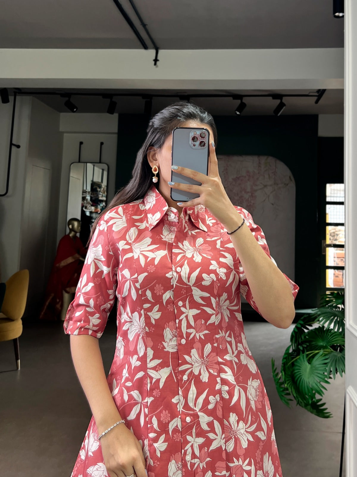 Coral Bloom Chanderi Suit Set