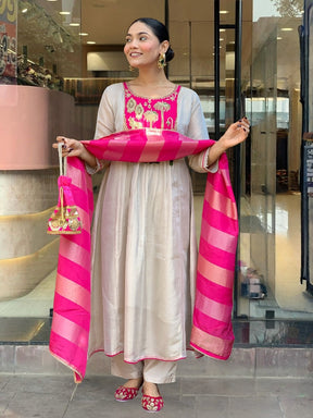 Designer Kurti Pant Dupatta Set