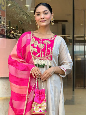 Designer Kurti Pant Dupatta Set