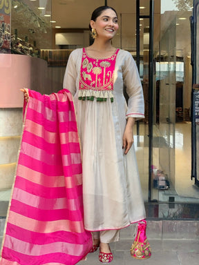 Designer Kurti Pant Dupatta Set