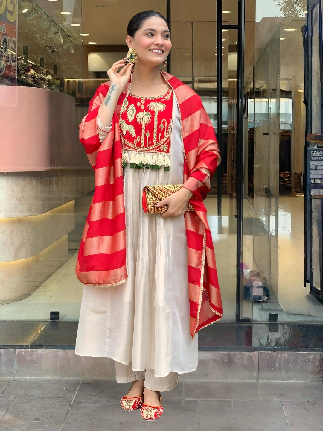 Designer Kurti Pant Dupatta Set