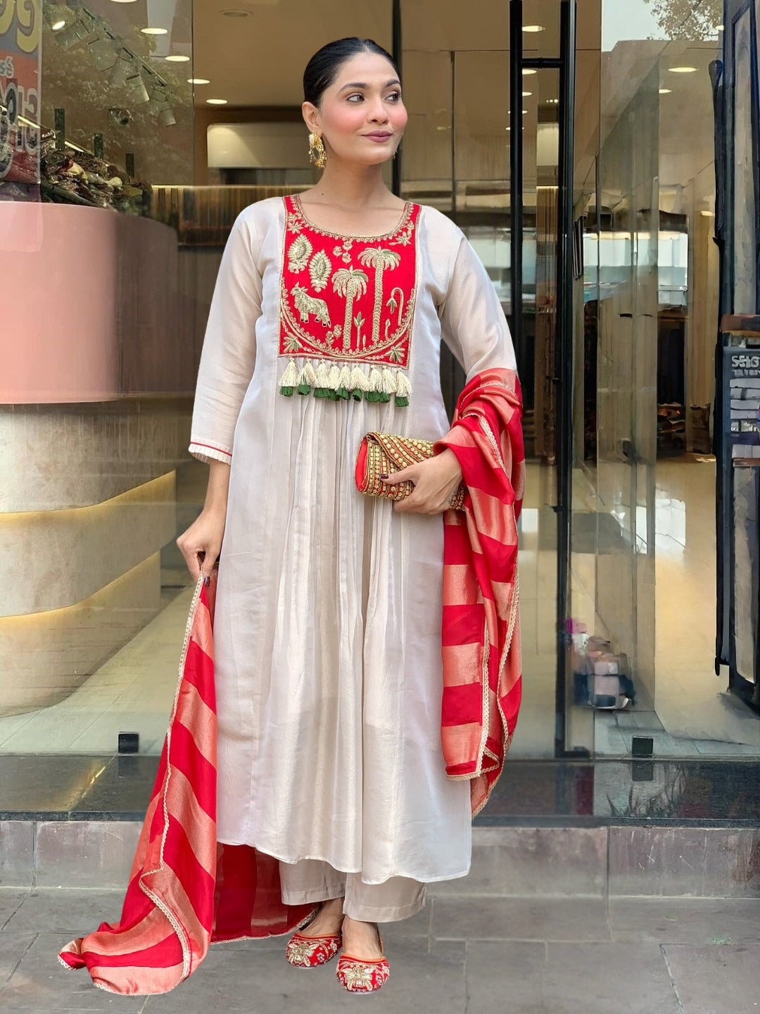 Designer Kurti Pant Dupatta Set