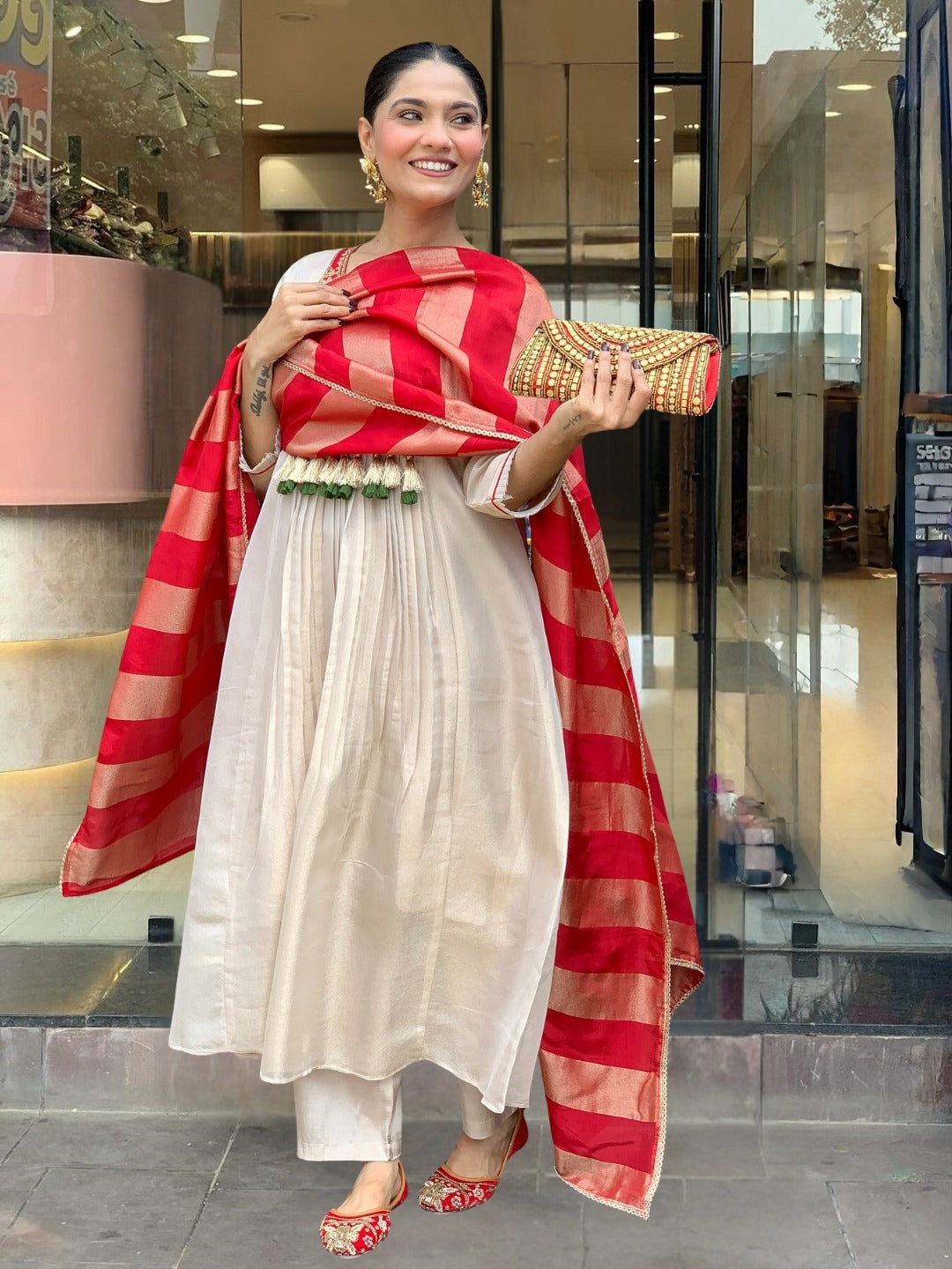 Designer Kurti Pant Dupatta Set