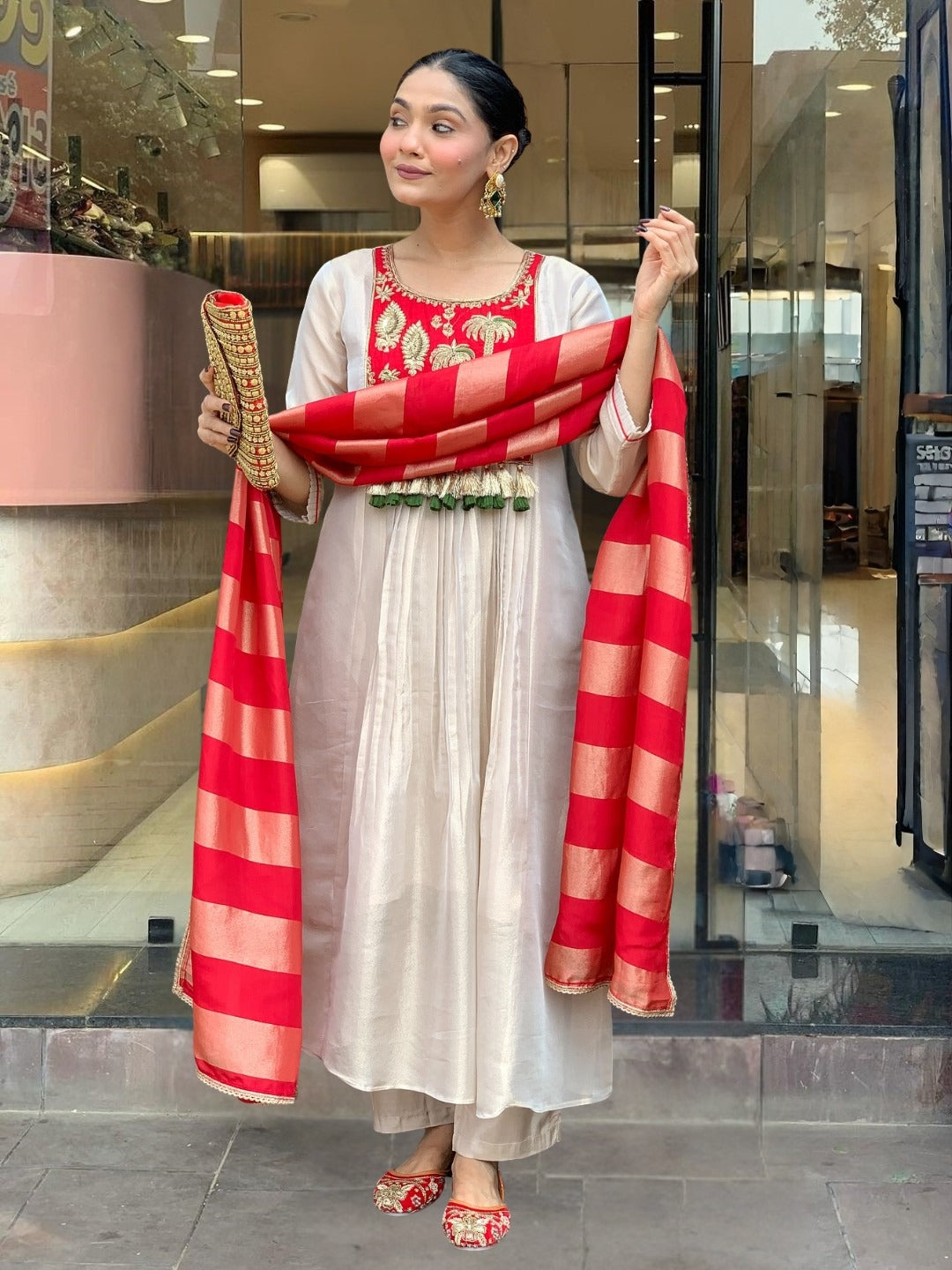 Designer Kurti Pant Dupatta Set