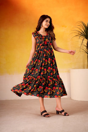 Maslin Silk Floral Frock Collection