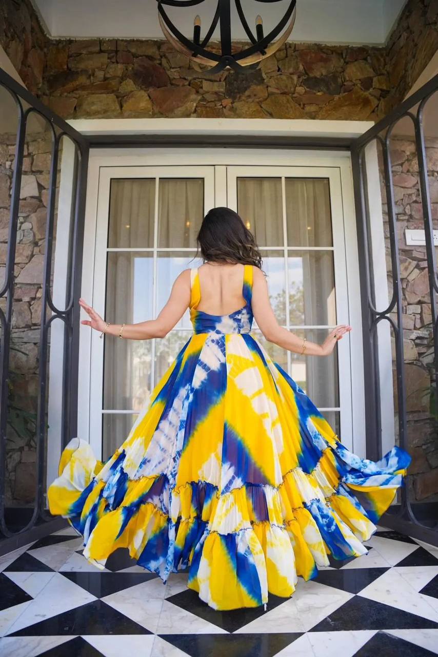 Tie-Dye shaded Gorgette Gown