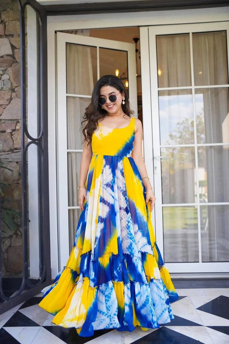 Tie-Dye shaded Gorgette Gown