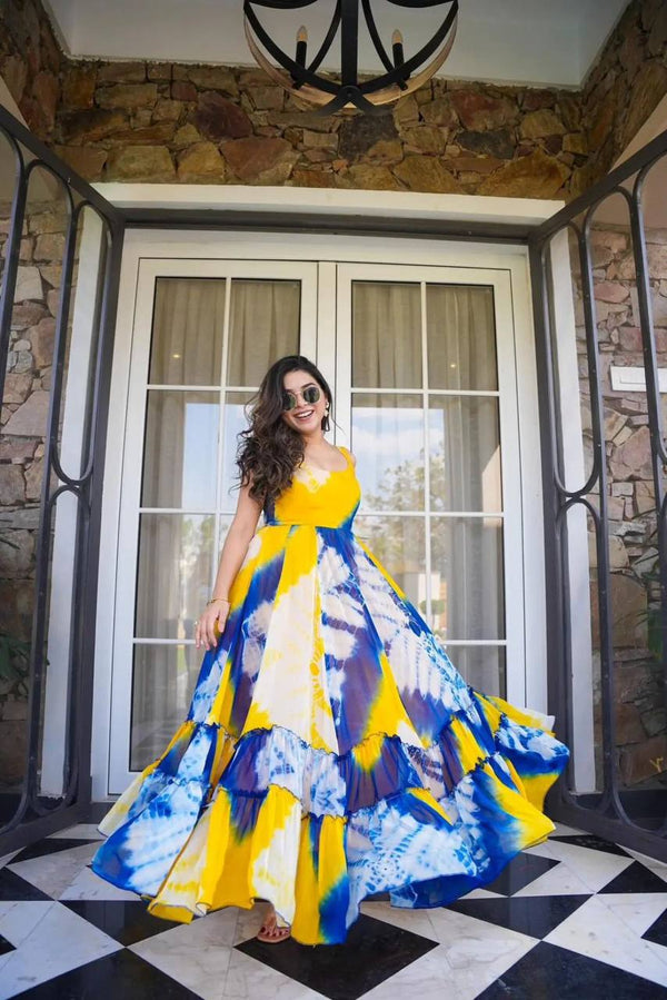 Tie-Dye shaded Gorgette Gown