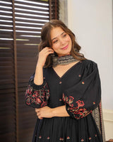 BLACK ANARKALI GOWN WITH DUPATTA