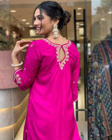 Pink Heavy Banana Chanderi Silk Suit