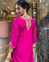 Pink Heavy Banana Chanderi Silk Suit