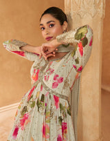 Beautiful Floral Chinon silk Gown