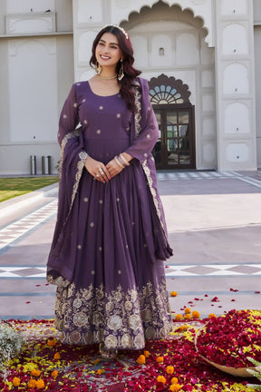 Festival Faux Georgette Long Gown with Dupatta
