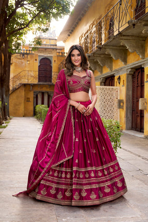 Maroon Rangoli Embroidered Lehenga Choli for Bridemaids