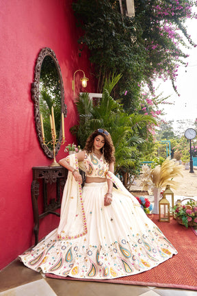 luxurious Pure Vichitra Lehenga with heavy embroidery sequence