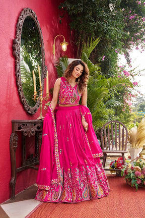 luxurious Pure Vichitra Lehenga with heavy embroidery sequence