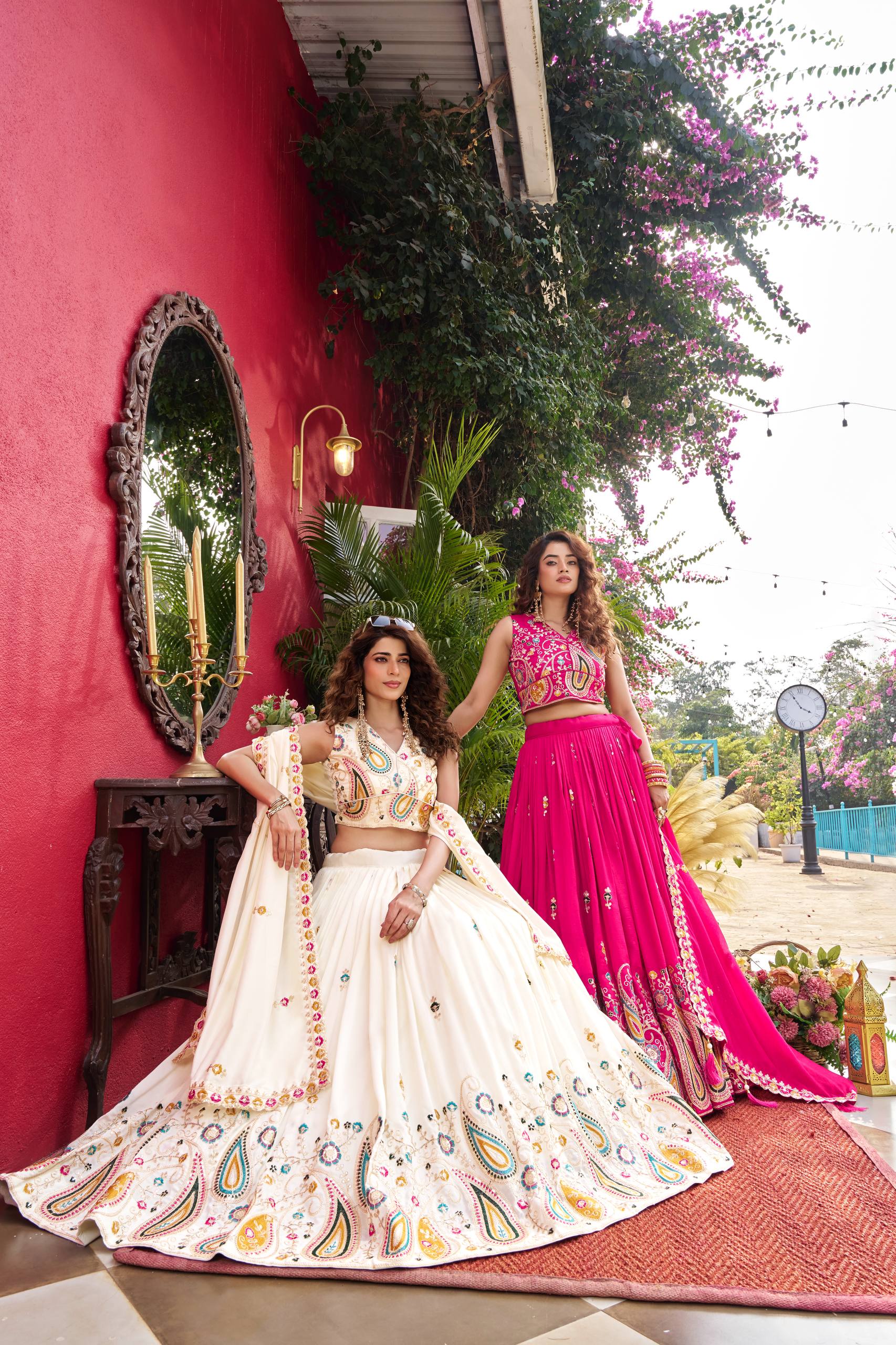 luxurious Pure Vichitra Lehenga with heavy embroidery sequence