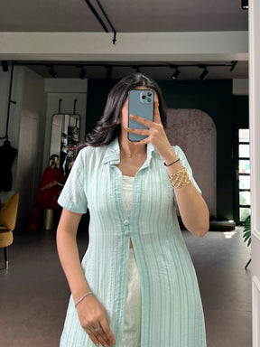 Indo-Fusion Layered Co-Ord Set with Stylish Shrug