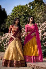 The South India--style Kanchipuram silk lehenga