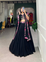 Black Georgette Lehenga Choli with Sequin