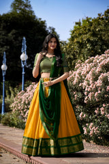 South India-style Kanchipuram Silk lehenga