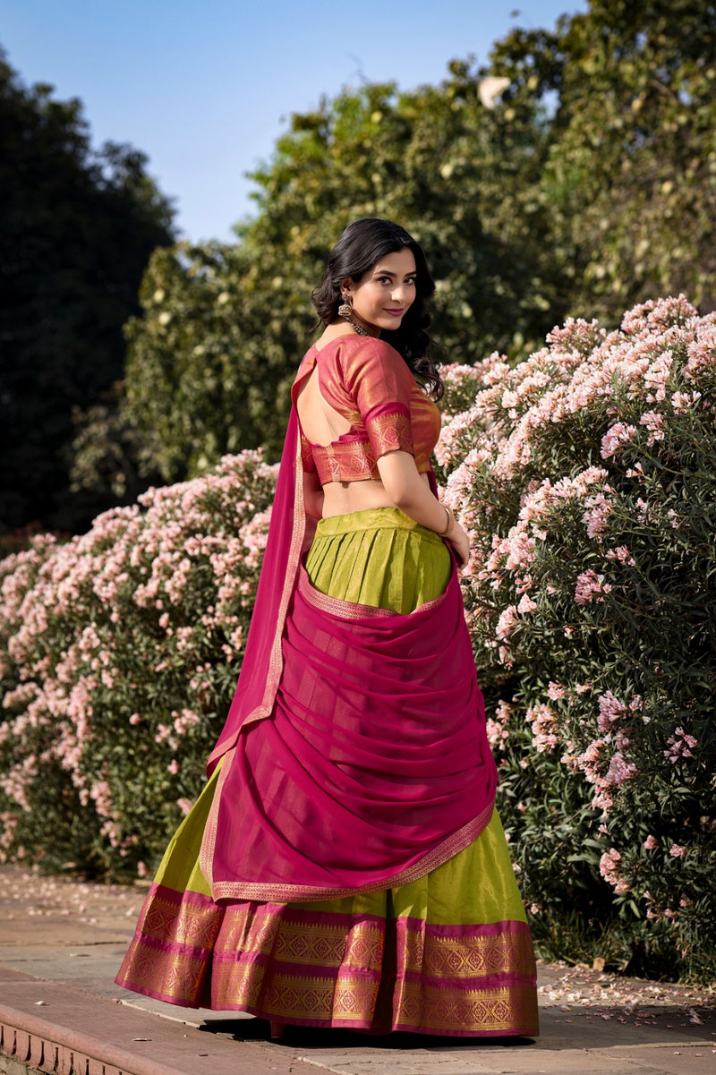 South India-style Kanchipuram Silk lehenga