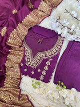 Hevay Jacard Chanderi Silk Beutiful Kurta Set